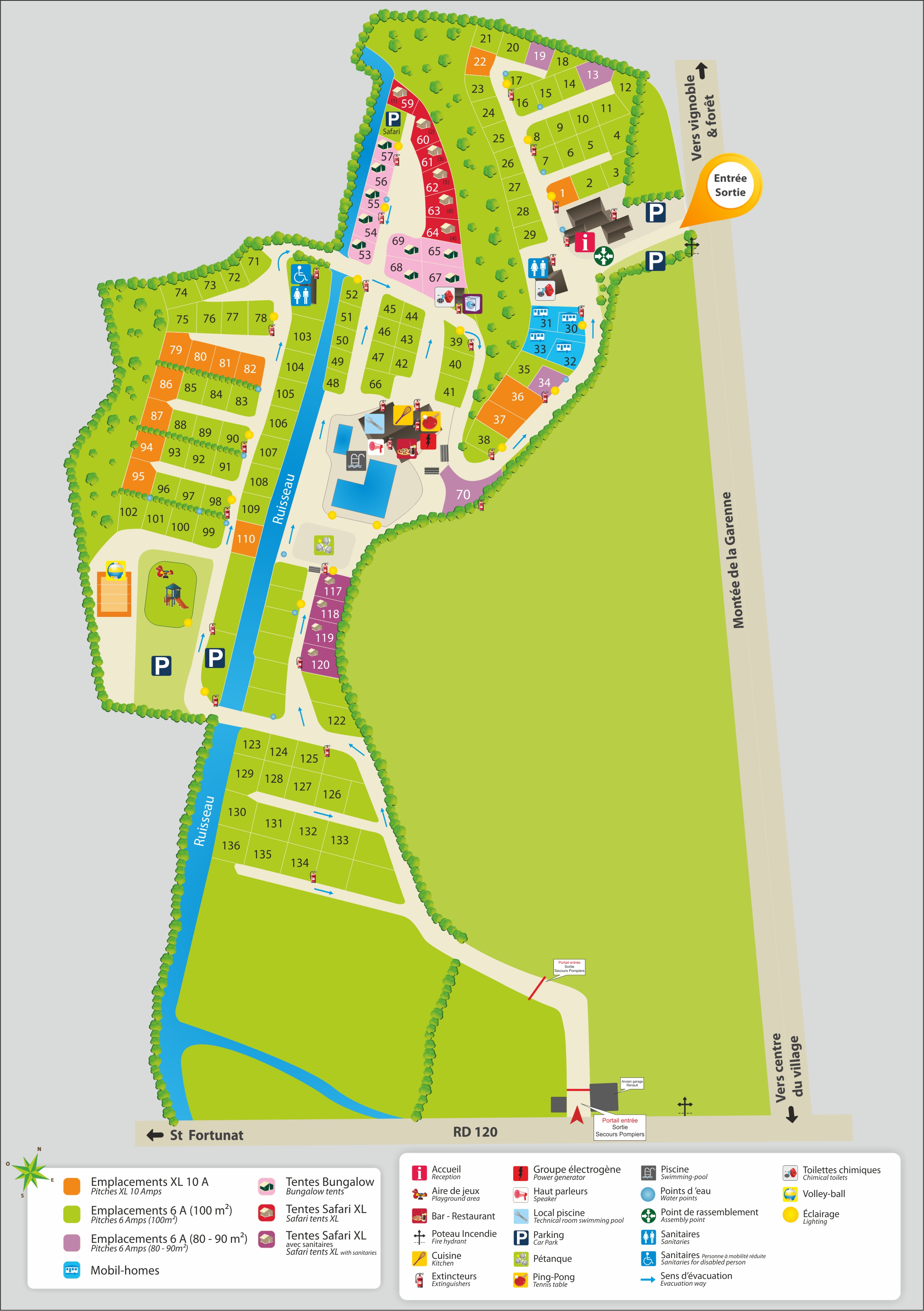 Camping la Garenne - Campingsite Map